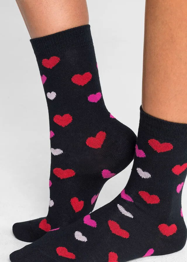 Calcetines de mujer (6 pares) Negro estampado